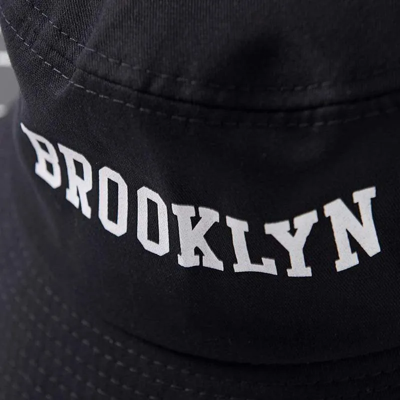 Brooklyn Bucket Hat Sad Boy Fischerhut Outdoor Reisehut Modische Sonnenkappe für Männer Frauen Bob Panama großer Kopf