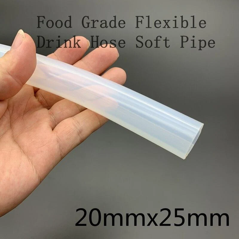 20 x 25 Silikonschlauch, Innendurchmesser: 20 mm, Außendurchmesser: 25 mm, Lebensmittelqualität, Getränkeschlauch, Temperatur, ungiftig, transparent