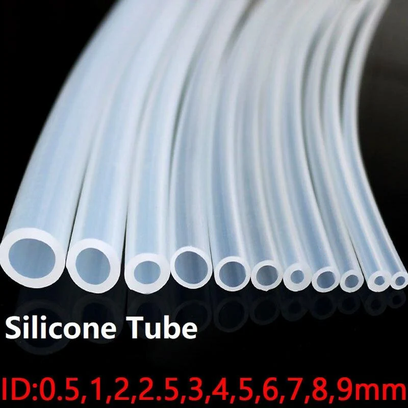 1 Meter lebensmittelechter, klarer, transparenter Silikonkautschukschlauch, Innendurchmesser 0.51 2 3 4 5 6 7 8 9 10 mm Außendurchmesser, flexibles, ungiftiges Silikonrohr