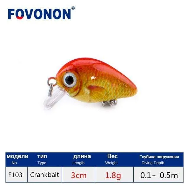 Angelköder 3cm 1.8g Crankbaits 1pcs Micro Hard Pesca Künstliche Köder Mini Köder Minnow für Hecht Bass Forelle