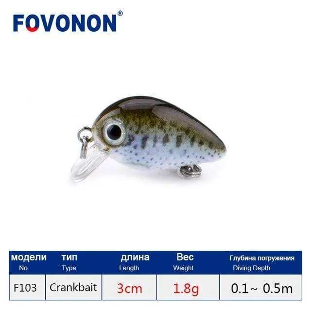 Angelköder 3cm 1.8g Crankbaits 1pcs Micro Hard Pesca Künstliche Köder Mini Köder Minnow für Hecht Bass Forelle