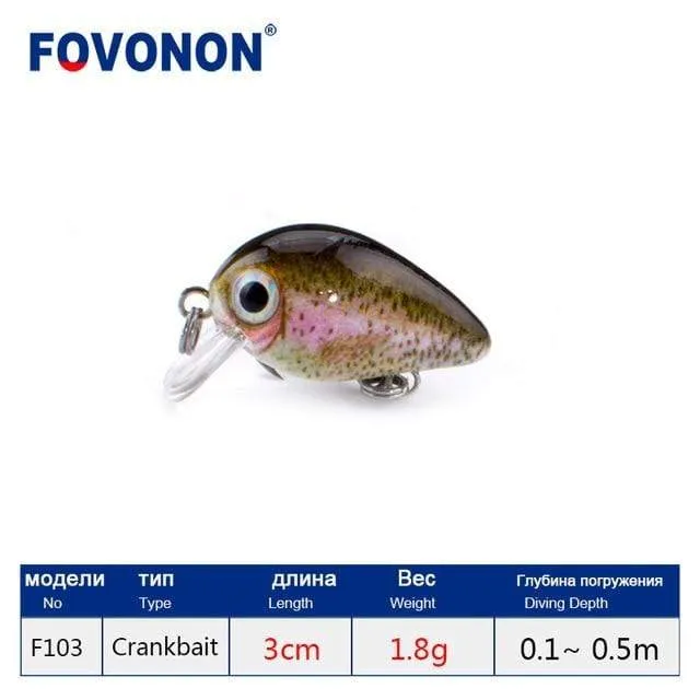 Angelköder 3cm 1.8g Crankbaits 1pcs Micro Hard Pesca Künstliche Köder Mini Köder Minnow für Hecht Bass Forelle