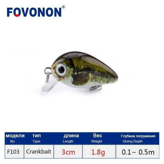 Angelköder 3cm 1.8g Crankbaits 1pcs Micro Hard Pesca Künstliche Köder Mini Köder Minnow für Hecht Bass Forelle