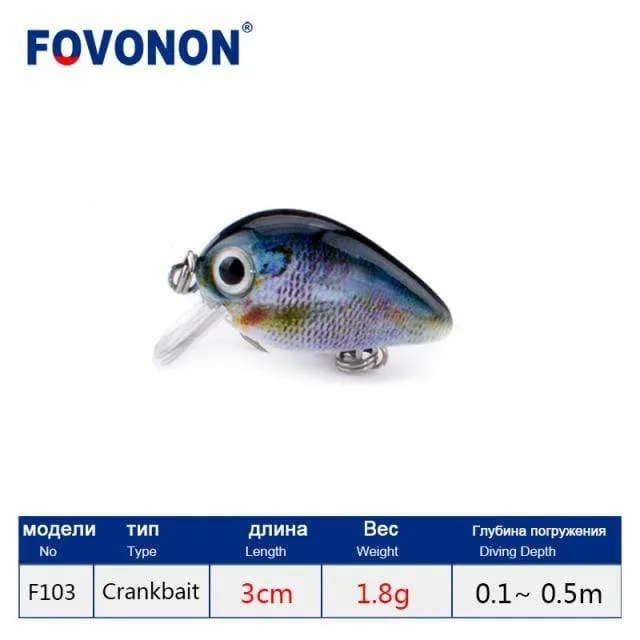 Angelköder 3cm 1.8g Crankbaits 1pcs Micro Hard Pesca Künstliche Köder Mini Köder Minnow für Hecht Bass Forelle