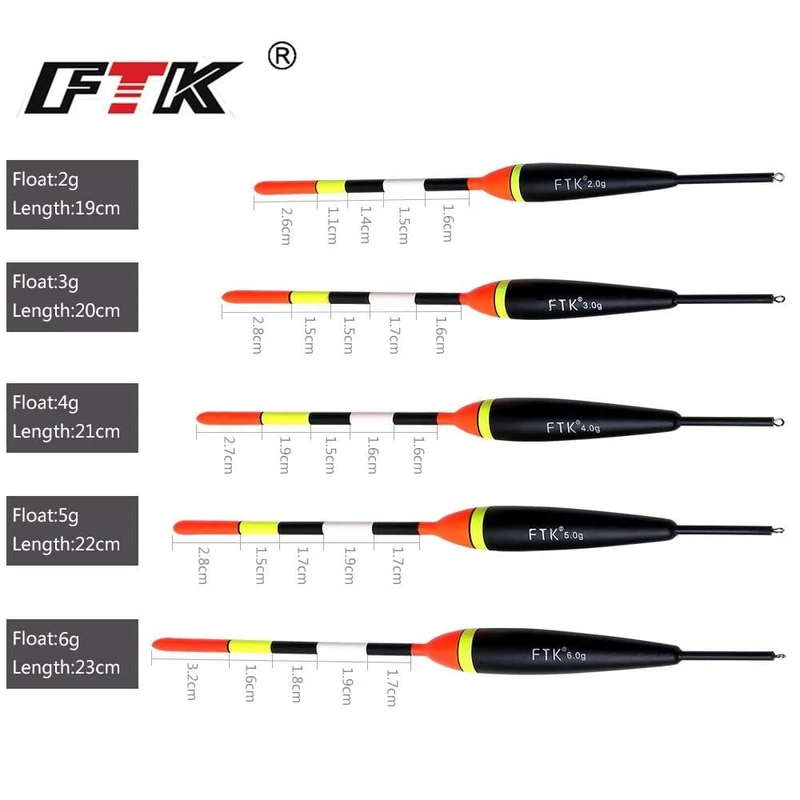 FTK Barguzinsky Fir Light On The Dark 5 Teile/los Angelposen Länge 19–23 cm Posengewicht 2 g–6 g für Karpfenangeln