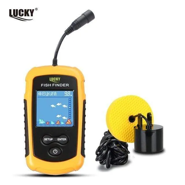 LUCKY FF1108-1 Tragbarer Fischfinder Eisfischen Sonar Sounder Alarmgeber Fischfinder 0.7-100m Angeln Echolot