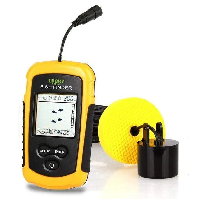LUCKY FF1108-1 Tragbarer Fischfinder Eisfischen Sonar Sounder Alarmgeber Fischfinder 0.7-100m Angeln Echolot