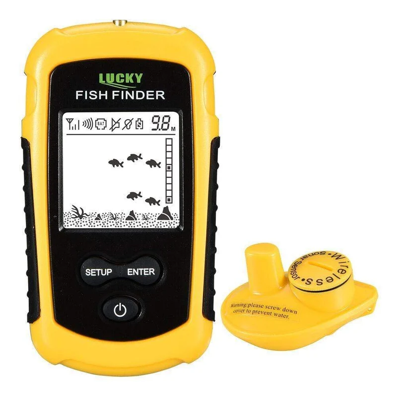 LUCKY FF1108-1 Tragbarer Fischfinder Eisfischen Sonar Sounder Alarmgeber Fischfinder 0.7-100m Angeln Echolot
