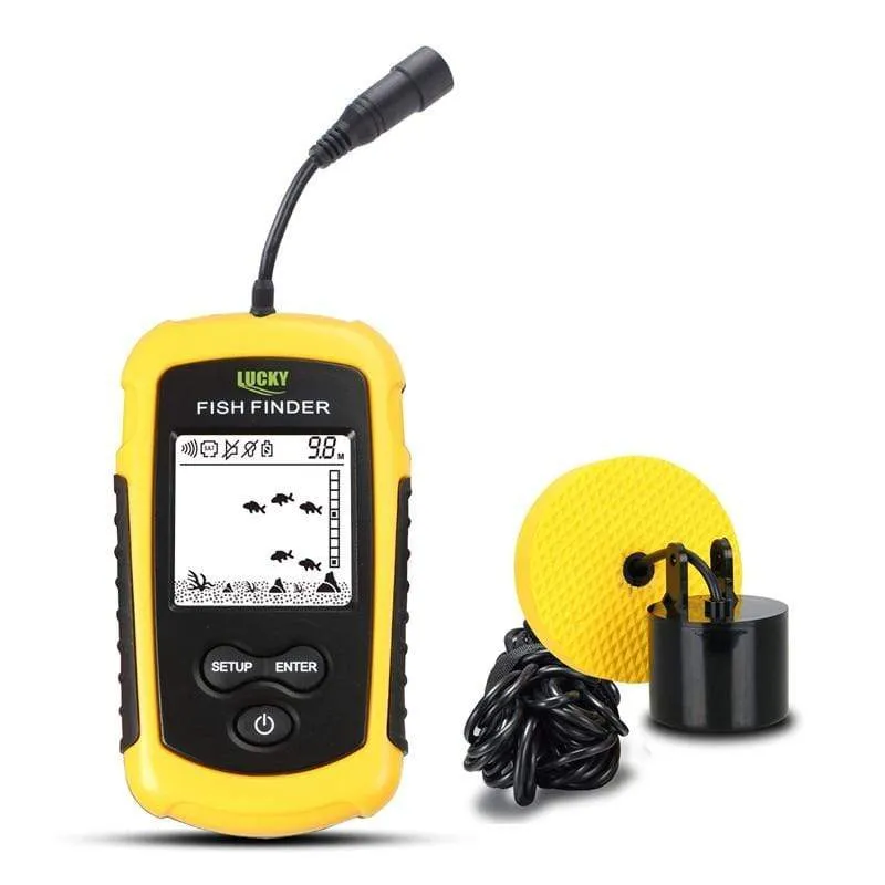 LUCKY FF1108-1 Tragbarer Fischfinder Eisfischen Sonar Sounder Alarmgeber Fischfinder 0.7-100m Angeln Echolot