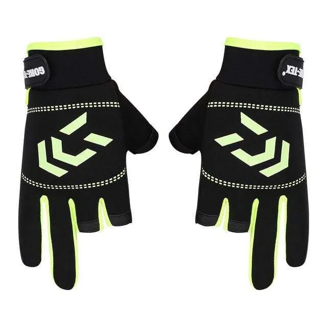 1 Paar Angelhandschuhe Männer Frauen Outdoor Angeln Anti-Rutsch 3 Schnittfinger Sportfischausrüstung Angeln SBR Handschuhe
