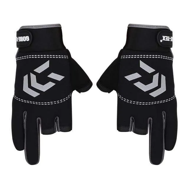 1 Paar Angelhandschuhe Männer Frauen Outdoor Angeln Anti-Rutsch 3 Schnittfinger Sportfischausrüstung Angeln SBR Handschuhe