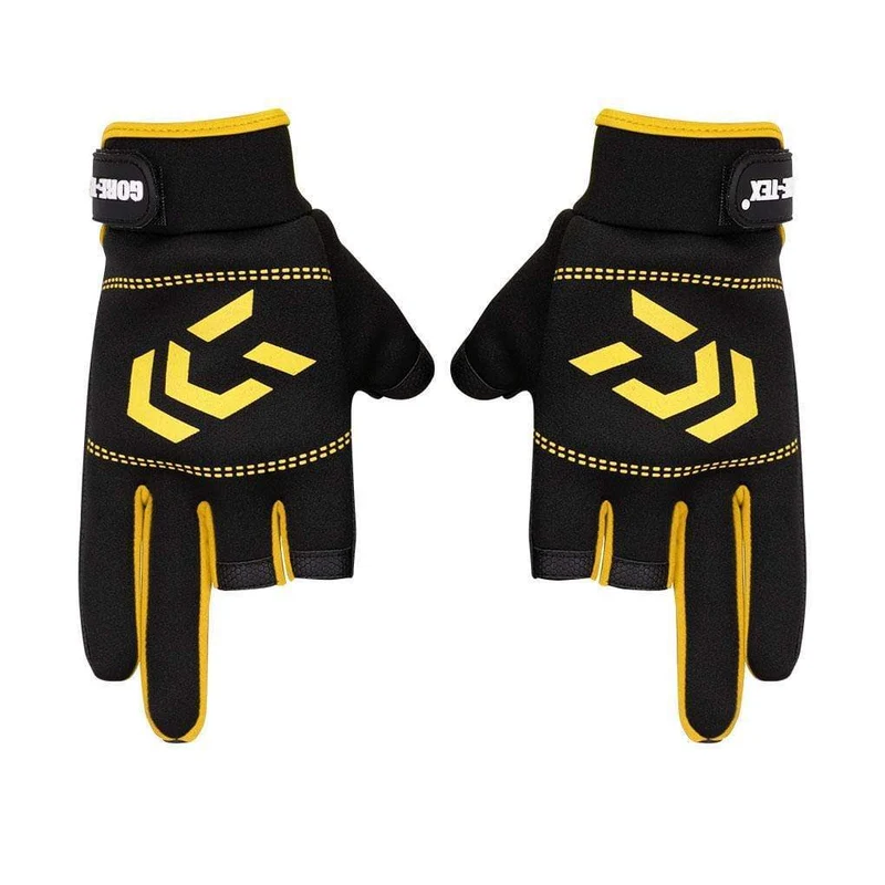 1 Paar Angelhandschuhe Männer Frauen Outdoor Angeln Anti-Rutsch 3 Schnittfinger Sportfischausrüstung Angeln SBR Handschuhe