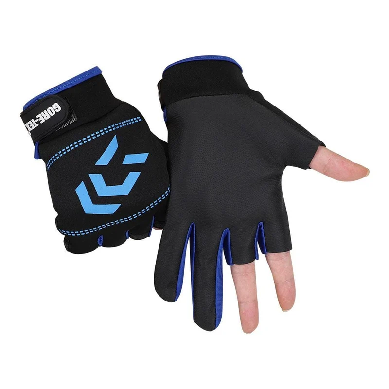 1 Paar Angelhandschuhe Männer Frauen Outdoor Angeln Anti-Rutsch 3 Schnittfinger Sportfischausrüstung Angeln SBR Handschuhe