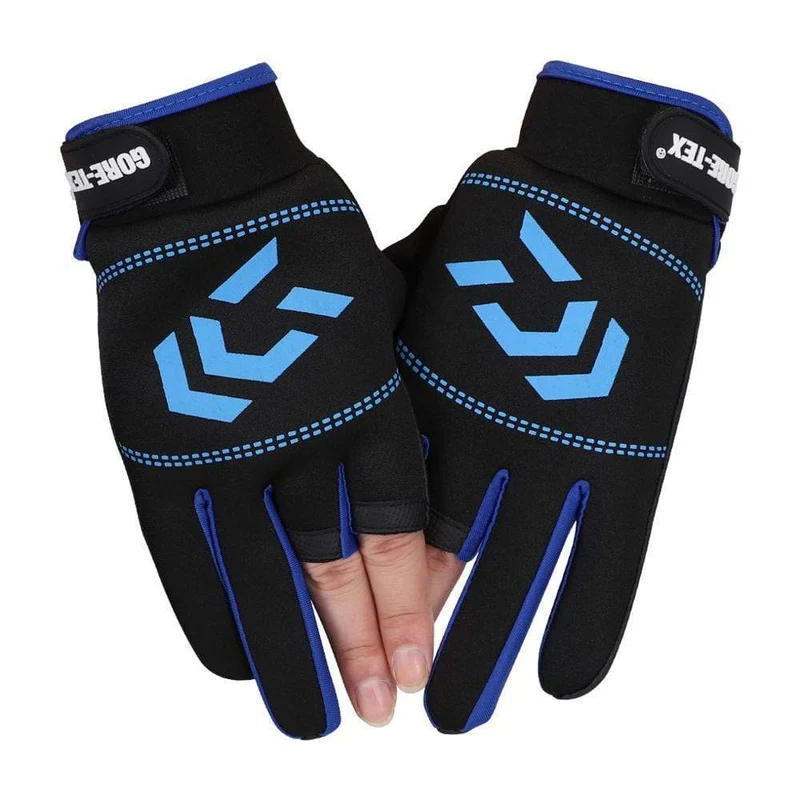 1 Paar Angelhandschuhe Männer Frauen Outdoor Angeln Anti-Rutsch 3 Schnittfinger Sportfischausrüstung Angeln SBR Handschuhe
