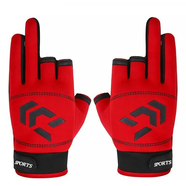 1 Paar Angelhandschuhe Männer Frauen Outdoor Angeln Anti-Rutsch 3 Schnittfinger Sportfischausrüstung Angeln SBR Handschuhe