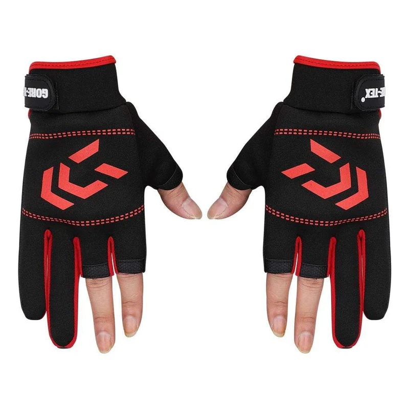 1 Paar Angelhandschuhe Männer Frauen Outdoor Angeln Anti-Rutsch 3 Schnittfinger Sportfischausrüstung Angeln SBR Handschuhe