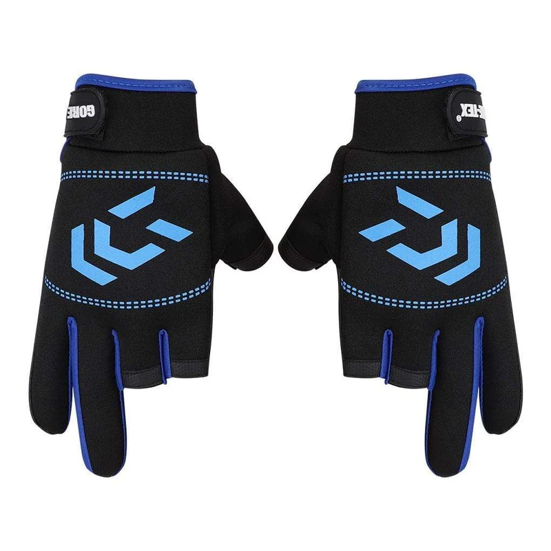 1 Paar Angelhandschuhe Männer Frauen Outdoor Angeln Anti-Rutsch 3 Schnittfinger Sportfischausrüstung Angeln SBR Handschuhe