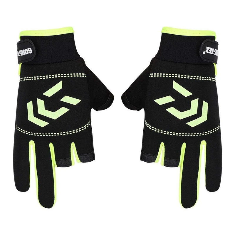 1 Paar Angelhandschuhe Männer Frauen Outdoor Angeln Anti-Rutsch 3 Schnittfinger Sportfischausrüstung Angeln SBR Handschuhe