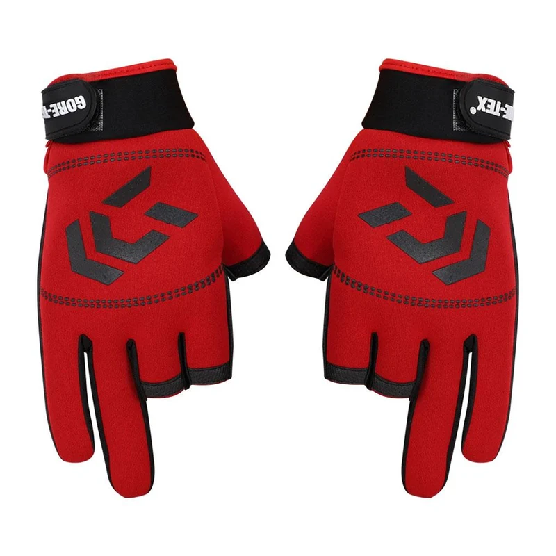 1 Paar Angelhandschuhe Männer Frauen Outdoor Angeln Anti-Rutsch 3 Schnittfinger Sportfischausrüstung Angeln SBR Handschuhe