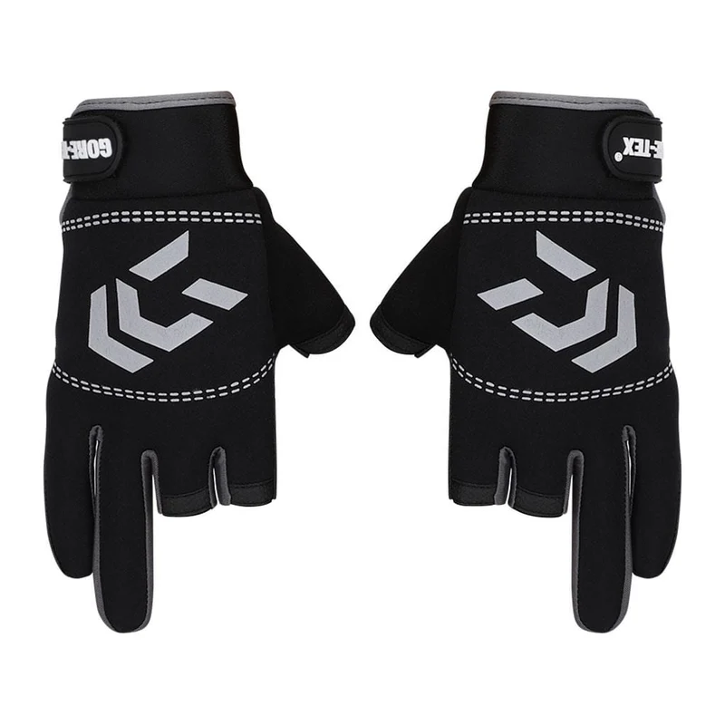 1 Paar Angelhandschuhe Männer Frauen Outdoor Angeln Anti-Rutsch 3 Schnittfinger Sportfischausrüstung Angeln SBR Handschuhe