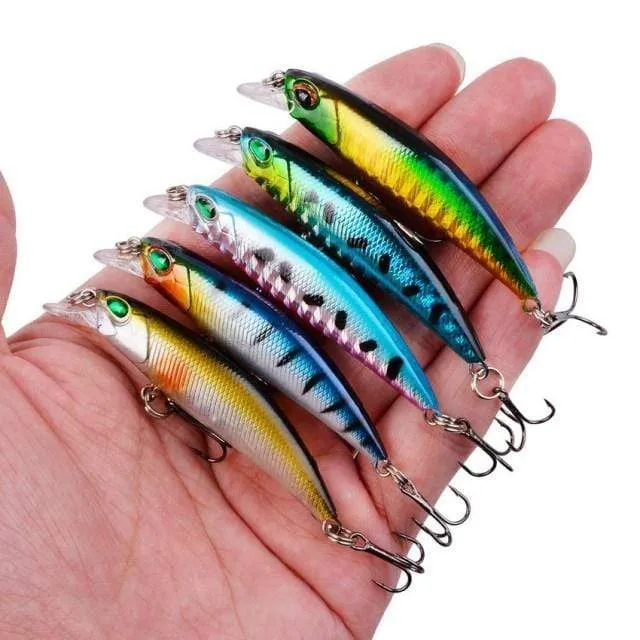 10 stücke Laser Langsam Minnow Angeln Locken Set 4g 7cm Wobbler Wobbler Isca Künstliche Harten Köder Karpfen mini Angeln Lockt Pesca