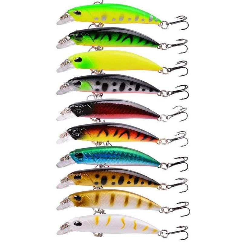 10 stücke Laser Langsam Minnow Angeln Locken Set 4g 7cm Wobbler Wobbler Isca Künstliche Harten Köder Karpfen mini Angeln Lockt Pesca