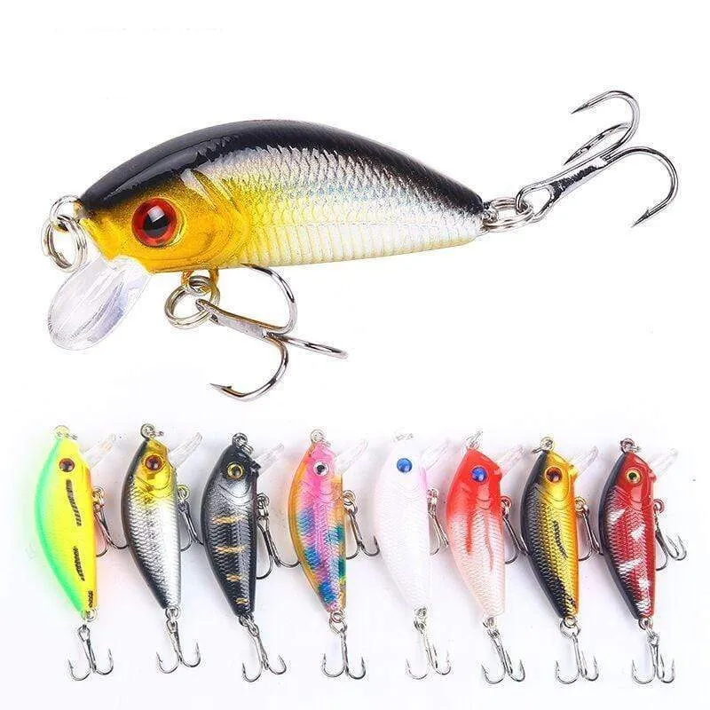 1PCS Minnow Angeln Locken 50mm 4.2g Topwater Harten Köder Wobbler Jig Köder Crankbait Karpfen Gestreiften Bass Pesca angelgerät SwimBait
