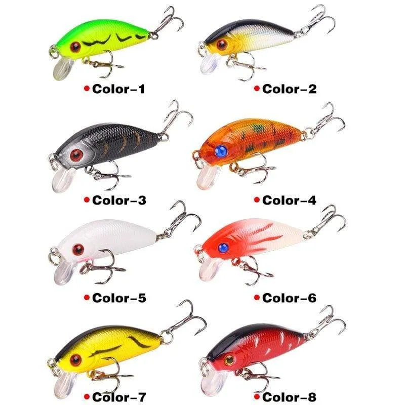 1PCS Minnow Angeln Locken 50mm 4.2g Topwater Harten Köder Wobbler Jig Köder Crankbait Karpfen Gestreiften Bass Pesca angelgerät SwimBait