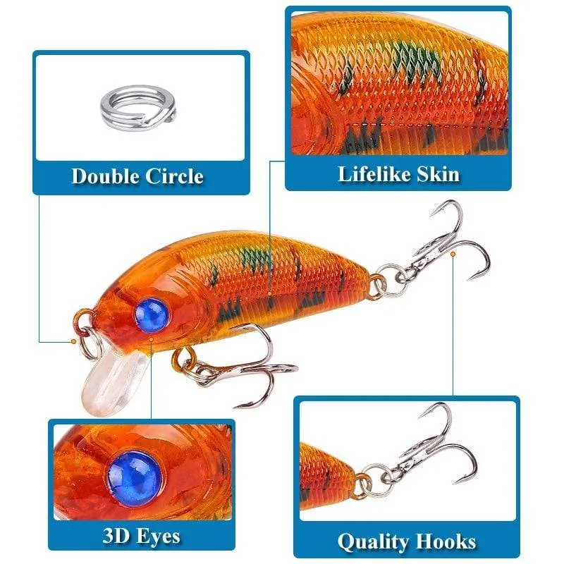 1PCS Minnow Angeln Locken 50mm 4.2g Topwater Harten Köder Wobbler Jig Köder Crankbait Karpfen Gestreiften Bass Pesca angelgerät SwimBait