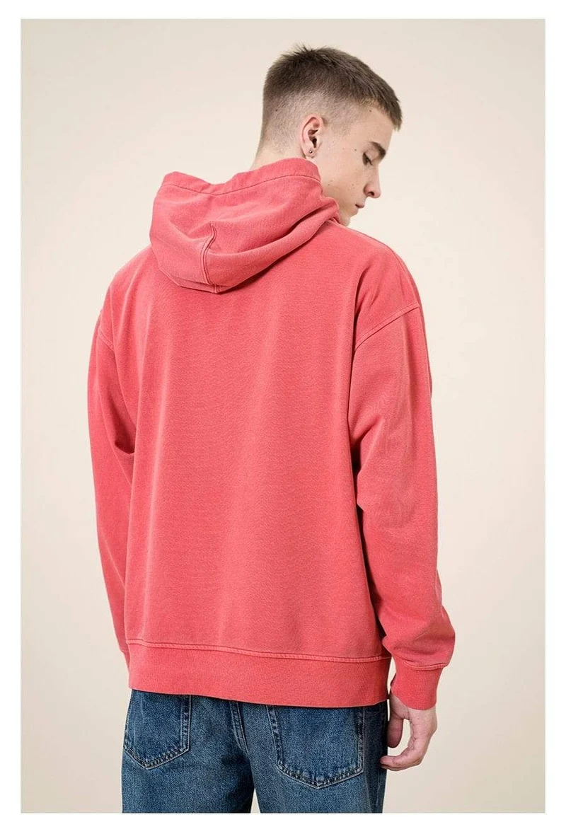 Winter Neue Garment Dyed Lose Hoodies Männer Retro Sweatshirts Vintage Raglan ärmeln Jogger Trainingsanzüge