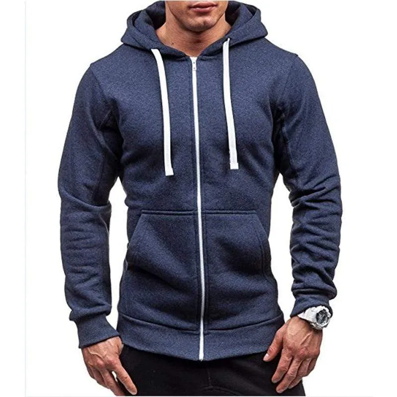 Männer Hoodies Jacke Frühling Kordelzug Reißverschluss Mit Kapuze Sweatshirt Männlich Langarm Tasche Pullover Herbst Hoodie Mantel MWW145