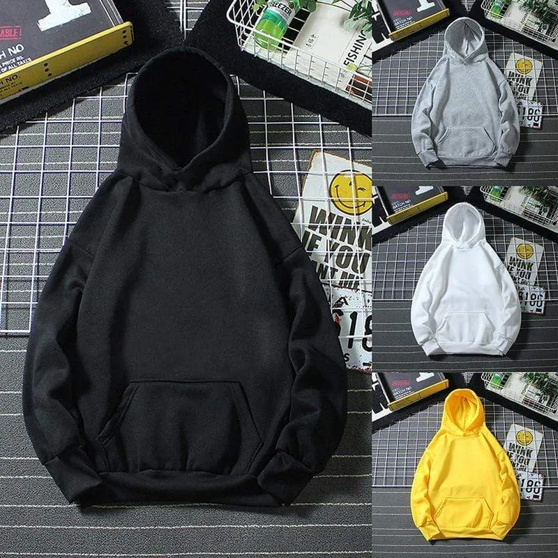 Hoodies Sweatshirts Mode Einfarbig Schwarz Grau Gelb Mit Kapuze Hip Hop Fleece Hoody Herren Marke Hoodie Streetwear