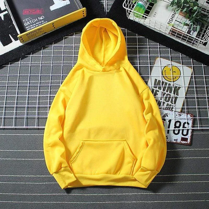 Hoodies Sweatshirts Mode Einfarbig Schwarz Grau Gelb Mit Kapuze Hip Hop Fleece Hoody Herren Marke Hoodie Streetwear
