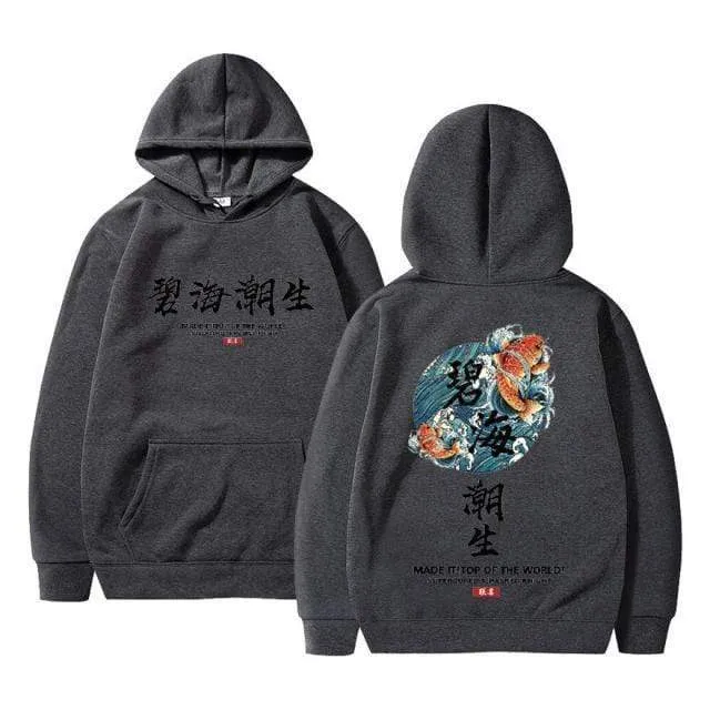 Streetwear Chinesische zeichen Männer Hoodies Sweatshirts Mode Herbst Hip Hop Schwarz Hoodie Erkek sweatshirt