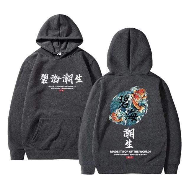 Streetwear Chinesische zeichen Männer Hoodies Sweatshirts Mode Herbst Hip Hop Schwarz Hoodie Erkek sweatshirt