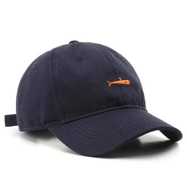 Modische Baseballkappe für Damen und Herren, Retro-Dad-Mützen, Sommer-Visierkappe für draußen, Unisex-Snapback-Mütze, Fisch-Stickerei-Mütze