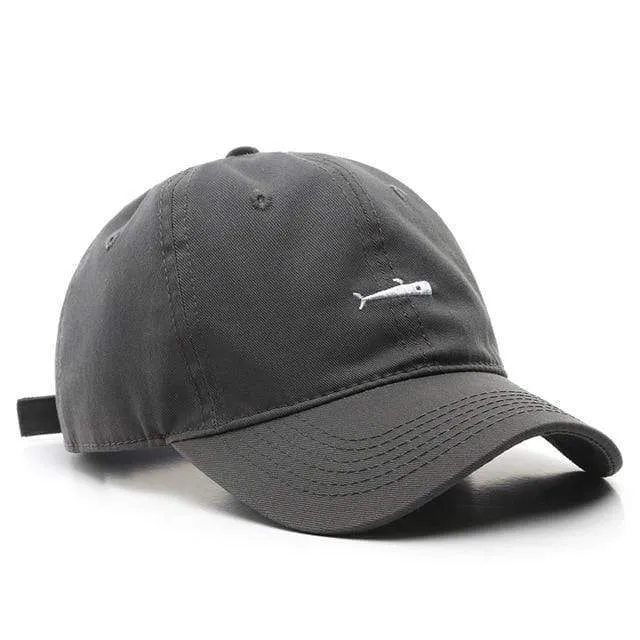 Modische Baseballkappe für Damen und Herren, Retro-Dad-Mützen, Sommer-Visierkappe für draußen, Unisex-Snapback-Mütze, Fisch-Stickerei-Mütze