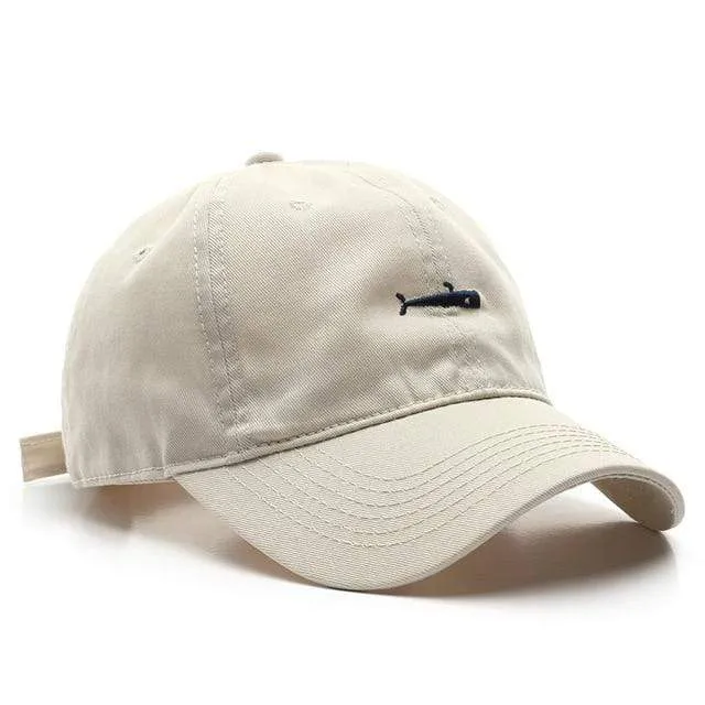 Modische Baseballkappe für Damen und Herren, Retro-Dad-Mützen, Sommer-Visierkappe für draußen, Unisex-Snapback-Mütze, Fisch-Stickerei-Mütze