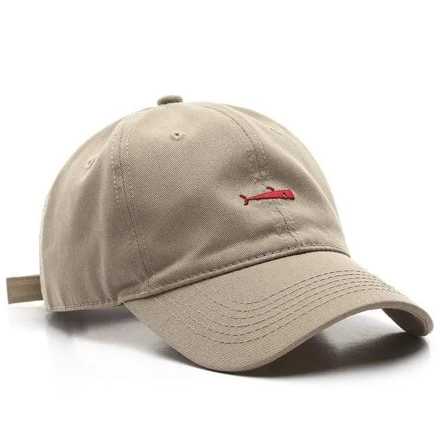 Modische Baseballkappe für Damen und Herren, Retro-Dad-Mützen, Sommer-Visierkappe für draußen, Unisex-Snapback-Mütze, Fisch-Stickerei-Mütze