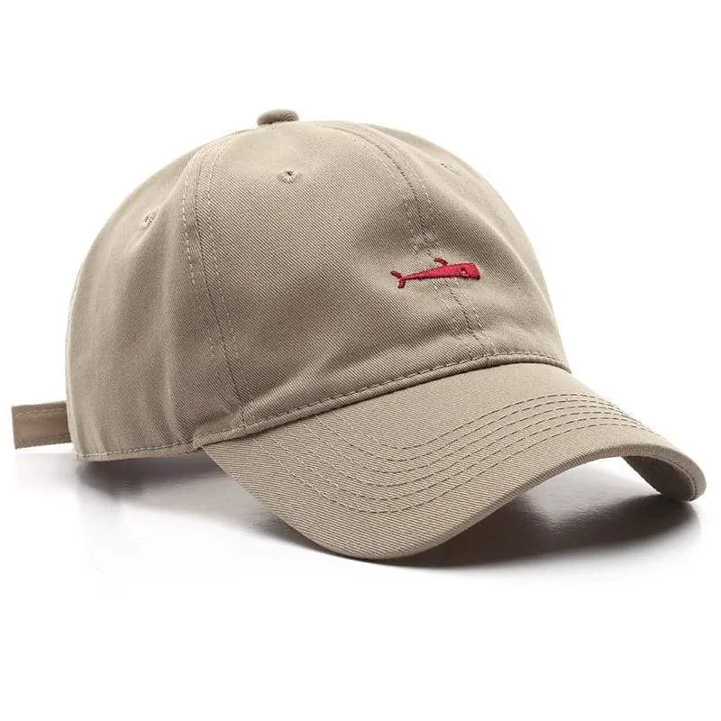 Modische Baseballkappe für Damen und Herren, Retro-Dad-Mützen, Sommer-Visierkappe für draußen, Unisex-Snapback-Mütze, Fisch-Stickerei-Mütze