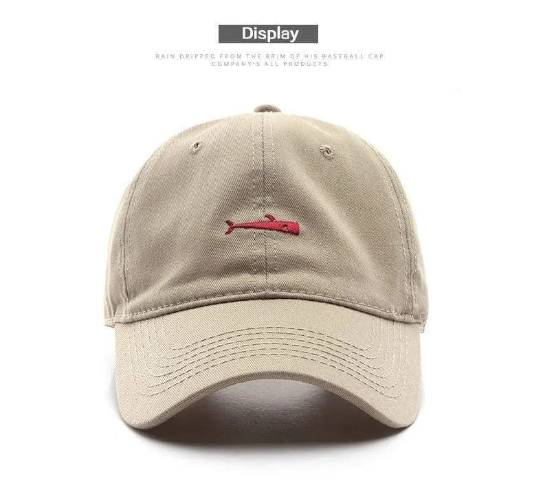 Modische Baseballkappe für Damen und Herren, Retro-Dad-Mützen, Sommer-Visierkappe für draußen, Unisex-Snapback-Mütze, Fisch-Stickerei-Mütze