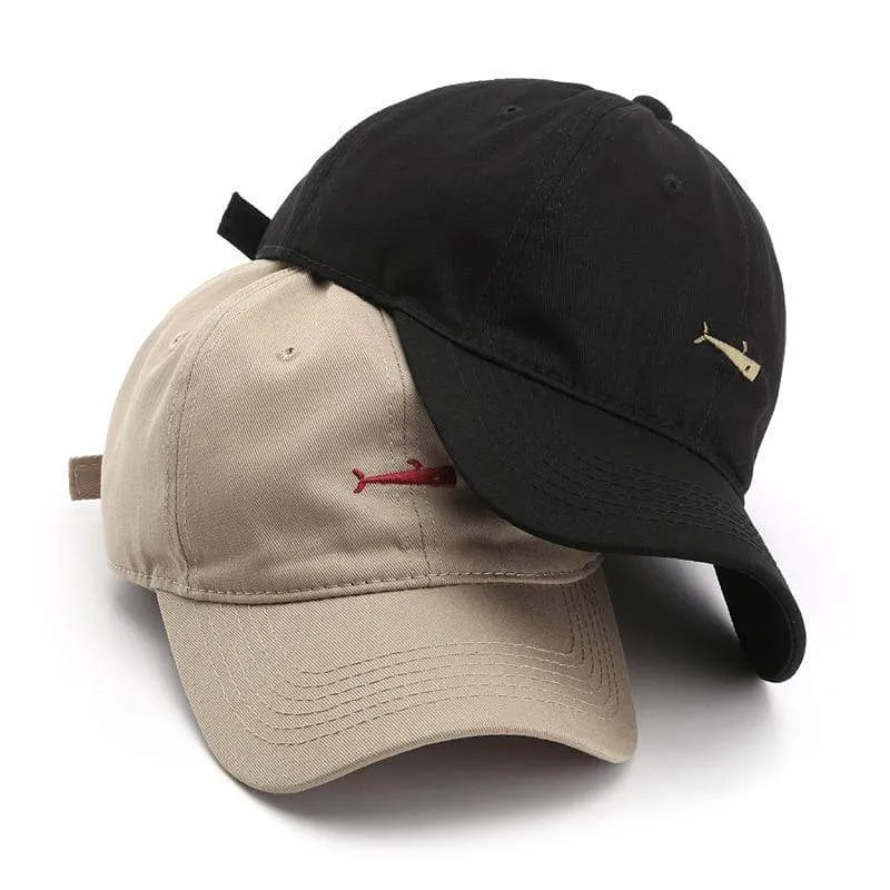 Modische Baseballkappe für Damen und Herren, Retro-Dad-Mützen, Sommer-Visierkappe für draußen, Unisex-Snapback-Mütze, Fisch-Stickerei-Mütze