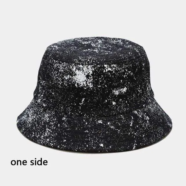 Mode Sommer Reversible Schwarz Weiß Coconut Tree Gedruckt Fisherman Caps Eimer Hüte Gorro Pescador Männer Frauen