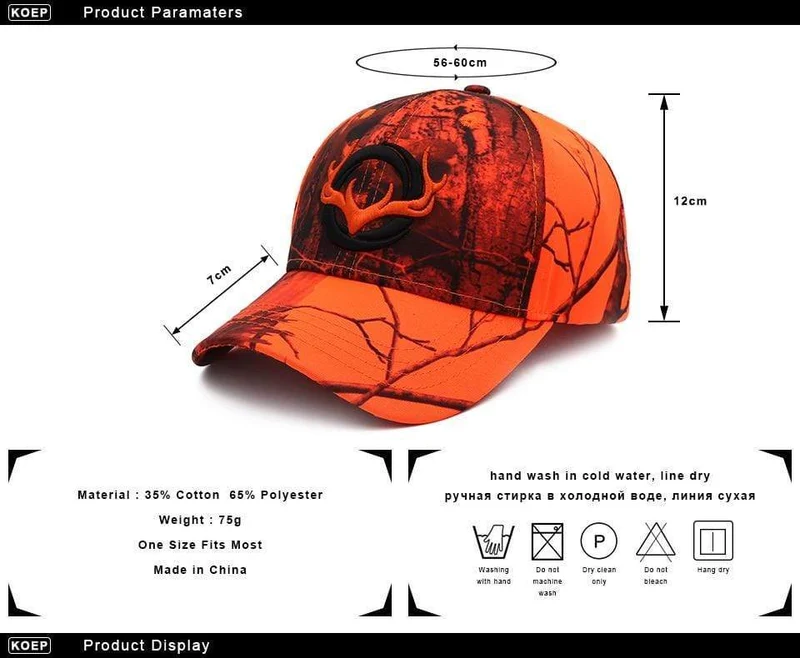 Baseball Kappe Angeln Caps Männer Outdoor Jagd Camouflage Dschungel Hut 3D Deer Kopf Wandern Casquette Hüte