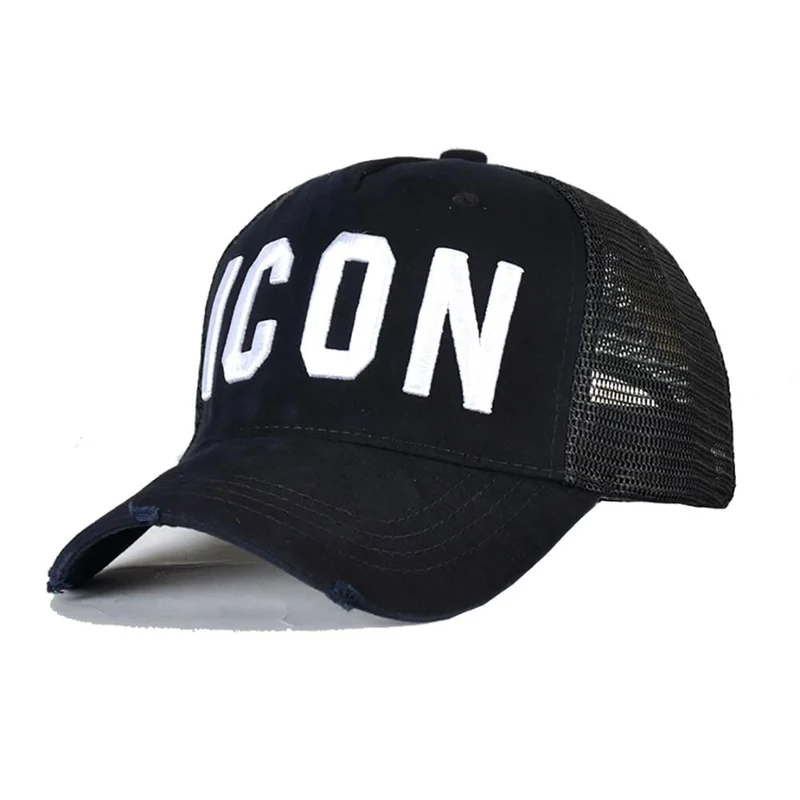 Mesh-Sommer-Baseball-Cap für Männer Frauen Stickerei ICON Buchstaben Papa Hut Hip Hop Trucker Cap Hombre Gorras Casquette