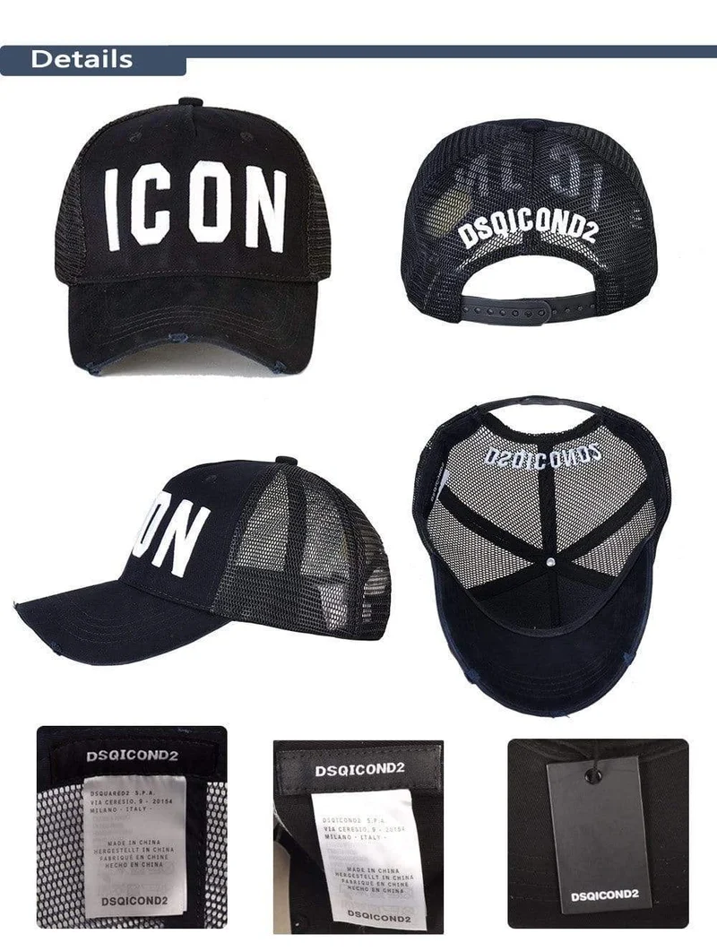 Mesh-Sommer-Baseball-Cap für Männer Frauen Stickerei ICON Buchstaben Papa Hut Hip Hop Trucker Cap Hombre Gorras Casquette