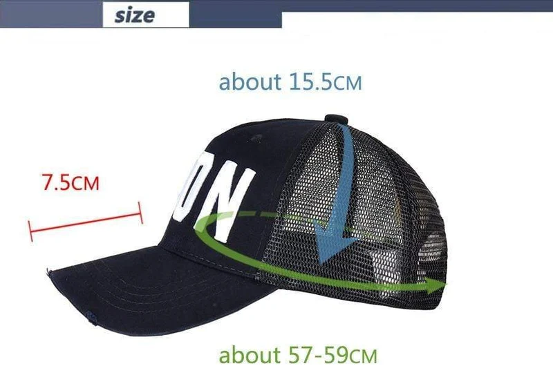 Mesh-Sommer-Baseball-Cap für Männer Frauen Stickerei ICON Buchstaben Papa Hut Hip Hop Trucker Cap Hombre Gorras Casquette