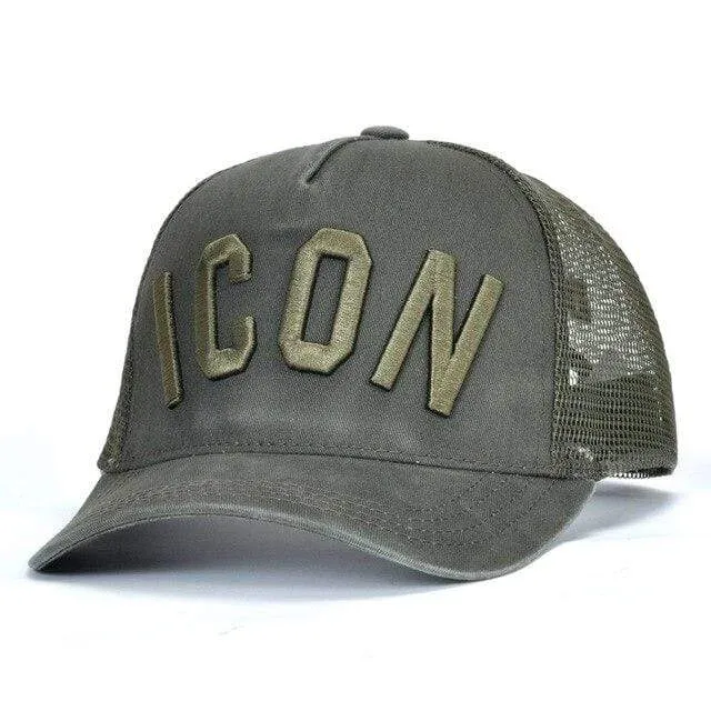 Mesh-Sommer-Baseball-Cap für Männer Frauen Stickerei ICON Buchstaben Papa Hut Hip Hop Trucker Cap Hombre Gorras Casquette