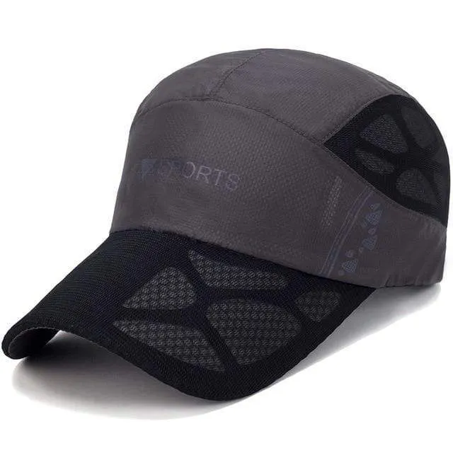Männer Mesh Cap Radfahren Laufen Cap Baseball Tennis Hut Atmungsaktiv Schnell Trocknend Hut Knochen Snapback Frauen Klettern Laufen Sport