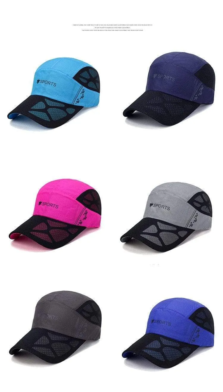 Männer Mesh Cap Radfahren Laufen Cap Baseball Tennis Hut Atmungsaktiv Schnell Trocknend Hut Knochen Snapback Frauen Klettern Laufen Sport
